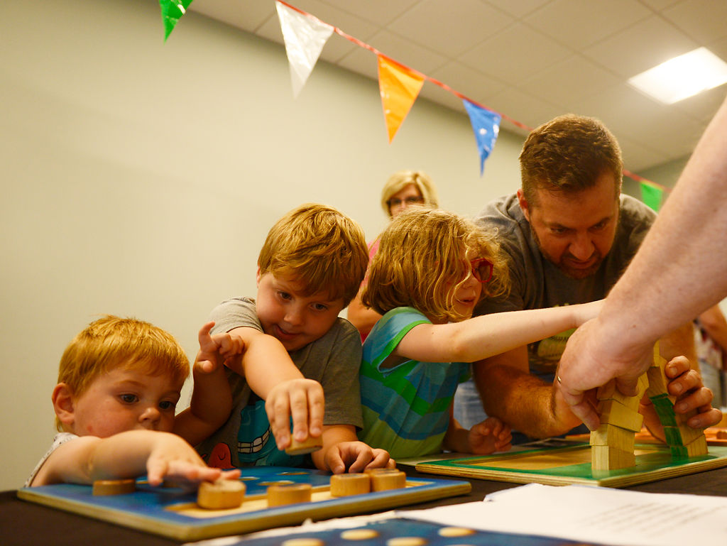 The Webels play with practice building techniques